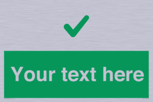 Custom green background, green tick sign